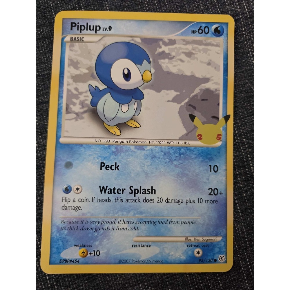 NM! JUMBO Pokemon Card First Partner Piplup 93/130 Oversized Promo - NM!